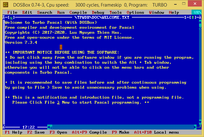 Turbo Pascal (With DOSBox) download | SourceForge.net